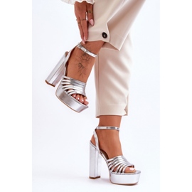 Step in style Sandales Modèle Maya B-307 Argent - Entrez avec style gris 1