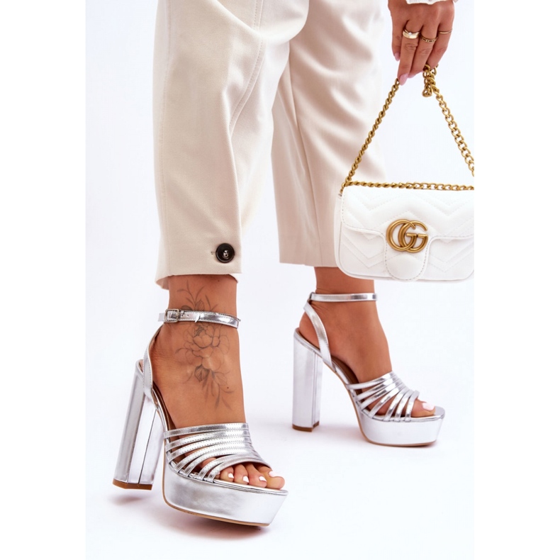 Step in style Sandales Modèle Maya B-307 Argent - Entrez avec style gris 2