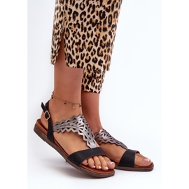 Step in style Sandales Modèle Sergio Leone SK070H Noir - Entrez avec style 1