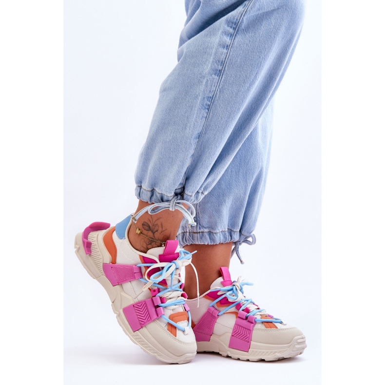Step in style Chaussures de sport modèle Chillout! BL357P Beige/Rose - Entrez avec style 1