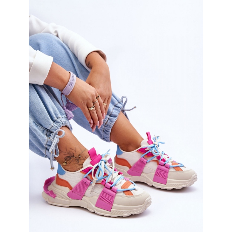 Step in style Chaussures de sport modèle Chillout! BL357P Beige/Rose - Entrez avec style 2