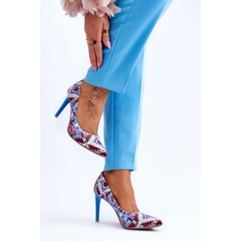 Step in style Talons hauts Modèle Lewski Shoes 2659 Bleu/Rouge - Entrez avec style multicolore 2