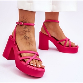 Step in style Sandales Modèle Shemira 78-130 Fuchsia - Entrez avec style rose 1