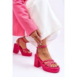 Step in style Sandales Modèle Shemira 78-130 Fuchsia - Entrez avec style rose 2