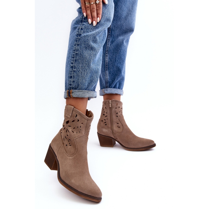Step in style Bottes Modèle Da SN622-20 Daim Beige Foncé - Entrez avec style 1