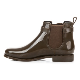 Ideal Shoes Bottes Wellington à franges vert 1