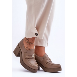 Step in style Chaussures Modèle Dunadia 20148 Cuir Beige Foncé - Entrez avec style 2