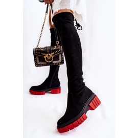 Step in style Bottes Modèle Cheera UK105P Daim Noir/Rouge - Entrez avec style le noir 1