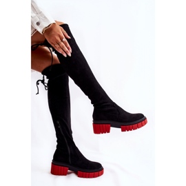 Step in style Bottes Modèle Cheera UK105P Daim Noir/Rouge - Entrez avec style le noir 2