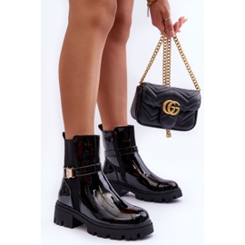 Step in style Bottines Chelsea Modèle Elspetia F35-1 Vernis Noir - Entrez avec style le noir 1