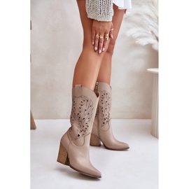Step in style Bottes Modèle Lewski 3609 Cuir Beige - Entrez avec style 1