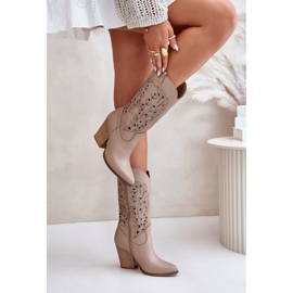 Step in style Bottes Modèle Lewski 3609 Cuir Beige - Entrez avec style 2