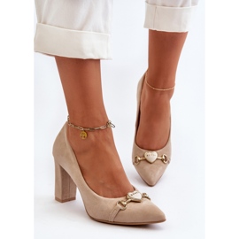 Step in style Escarpins Modèle Zazoo 2453/OS Cappuccino Suede - Entrez avec style beige 2