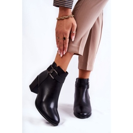 Bottines pour femmes en cuir écologique.Noir 1