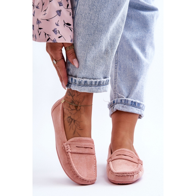 Mocassins classiques femme rose clair 1 Mocassins classiques femme rose clair 1