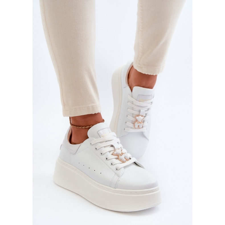 Vinceza Baskets plateforme femme Blanc 2