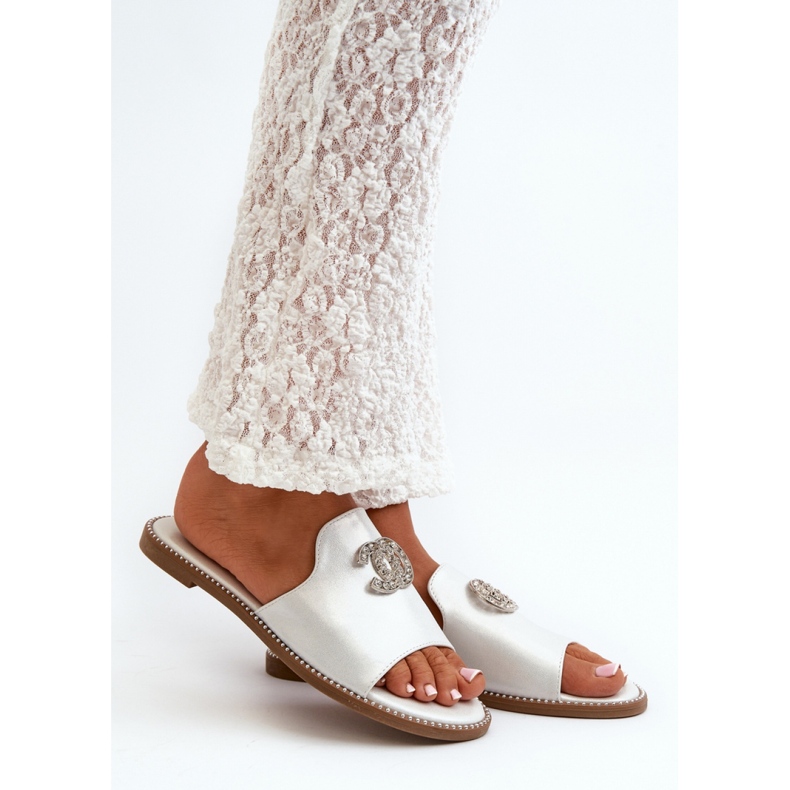 Chaussons élégants pour femmes de S.Barski Argent gris 1