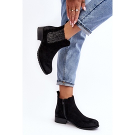 Bottines classiques pour femmes en éco-daim Noir 1