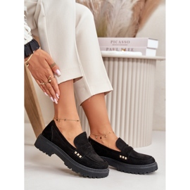 Mocassins pour femmes en éco-daim Noir le noir 2