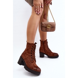 Bottines pour femmes en éco-daim brun 2