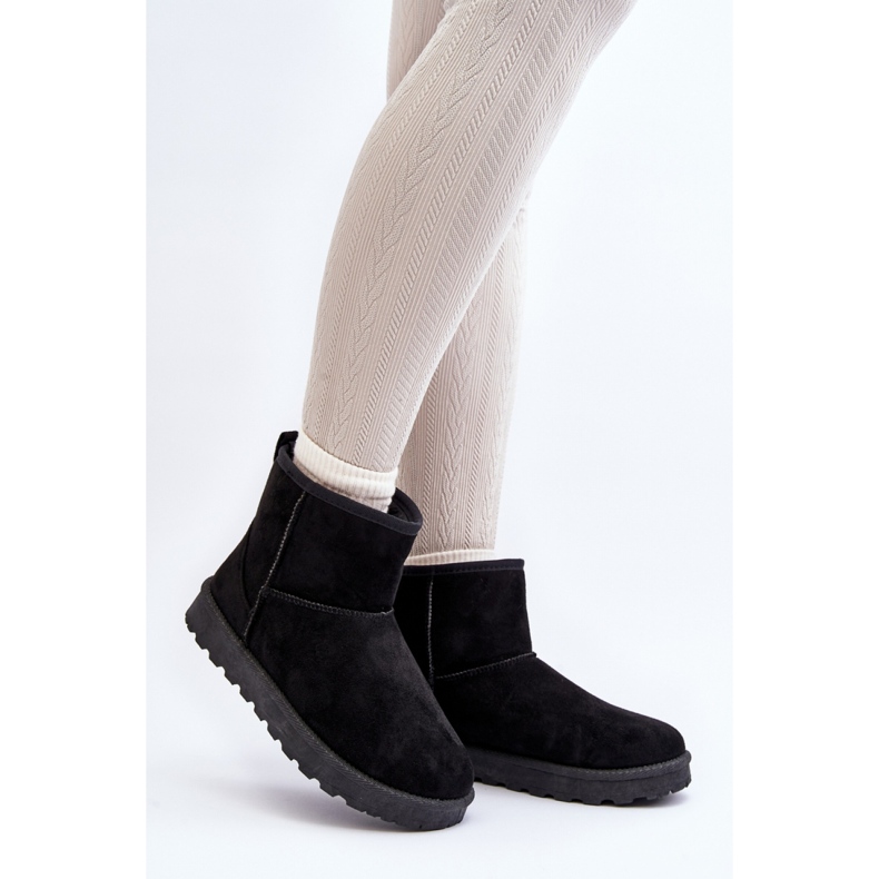 Bottes de neige en daim noir le noir 1