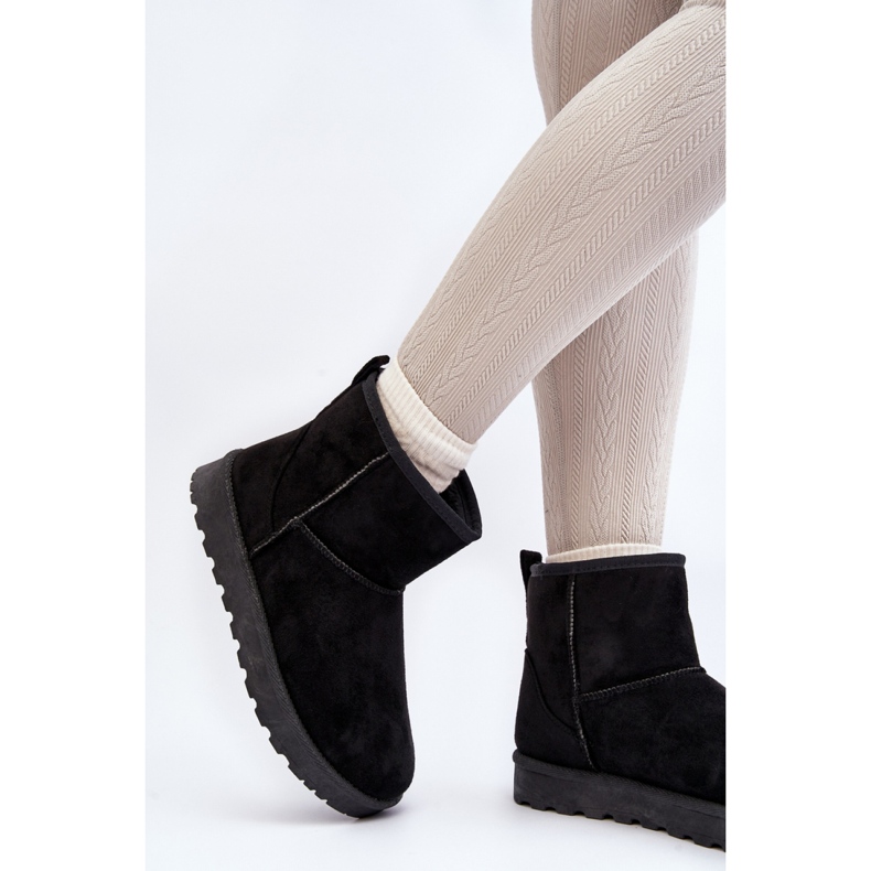 Bottes de neige en daim noir le noir 2