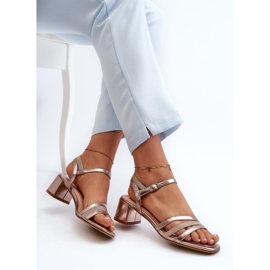 Sergio Leone Jolies sandales pour femmes en cuir écologique rose 1