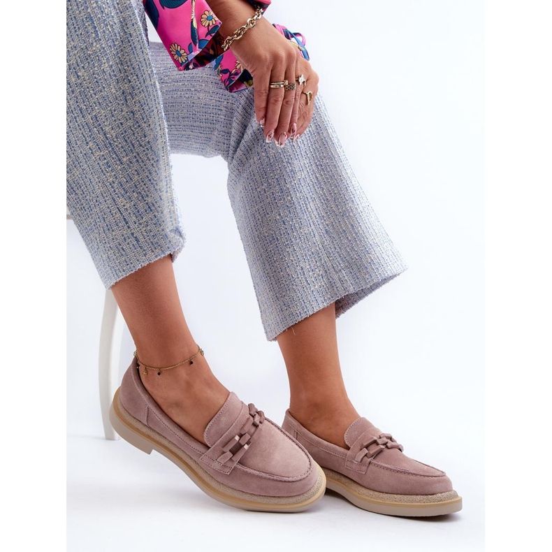 Mocassins en daim rose sale 1