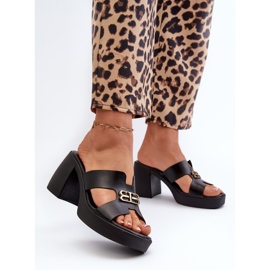 Tongs en cuir Modèle Zazoo 40419 Noir le noir 2