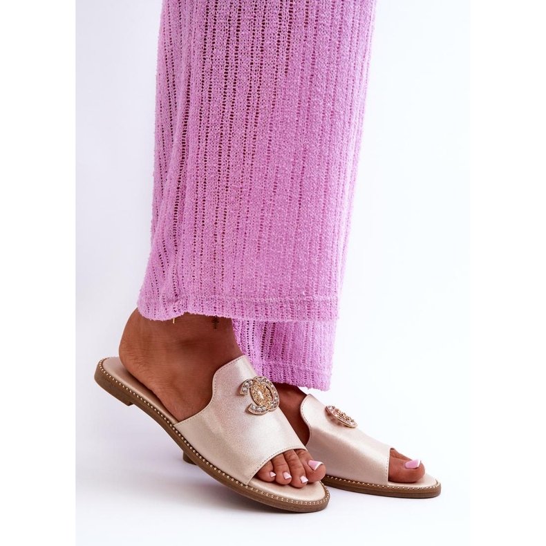 S.Barski KV27-050 Sandale tong dorée d'or 1 S.Barski KV27-050 Sandale tong dorée d'or 1