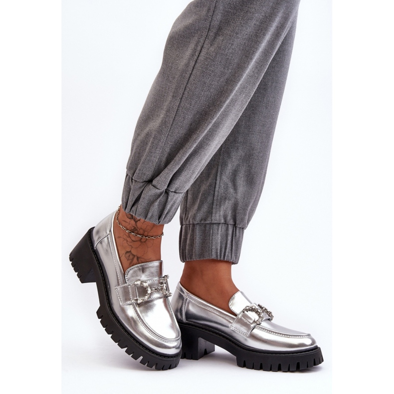 Mocassins slip-on femme argentés 2 Mocassins slip-on femme argentés 2
