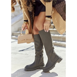 Bottes isolées femme 1396 kaki brun 1