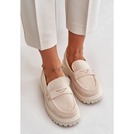 Mocassins confortables Beige Clair 2