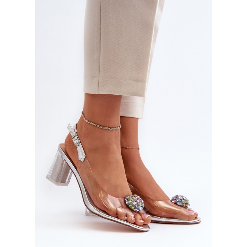 Step in style Sandales Modèle Da MR38-454 Argent - Entrez avec style gris 1