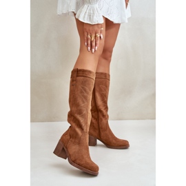 Cuissardes femme en daim brun 1