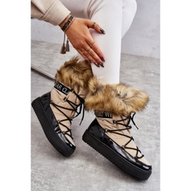 Bottes de neige Modèle HY821-63 Beige/Noir 1