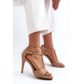 Sandales femme Vinceza Bezowe beige 1