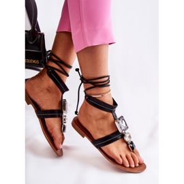 Step in style Sandales à lacets Modèle HJ7081 Noir 2