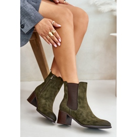 Bottines à talons hauts vert foncé 2