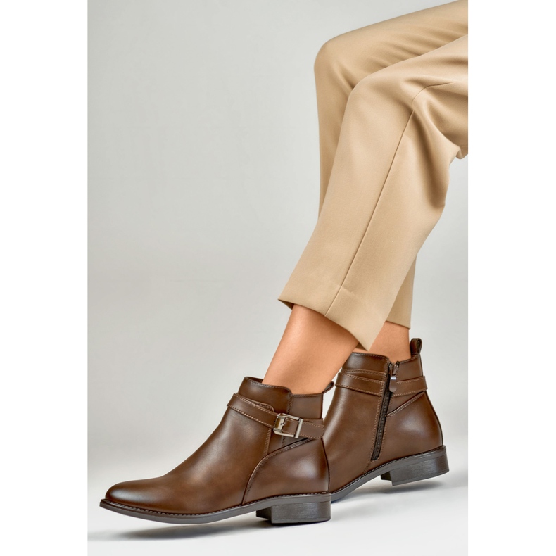 Bottines femme CH2225BR beige et marron brun 1