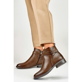 Bottines femme CH2225BR beige et marron brun 2