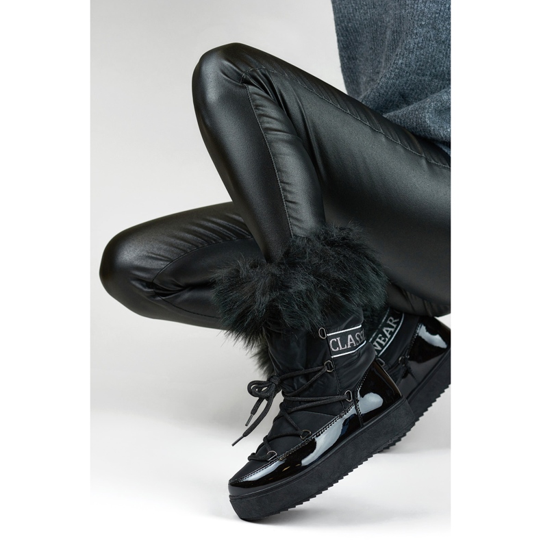 Bottes de neige avec fourrure Modèle 5705-1B, noir 2