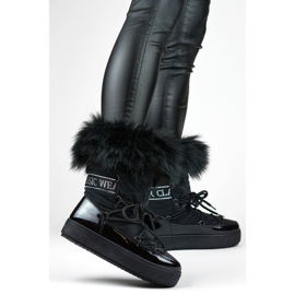 Bottes de neige avec fourrure Modèle 5705-1B, noir le noir 3