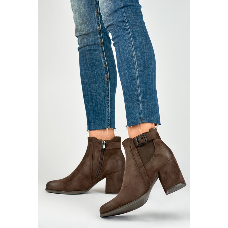 Bottes pour femmes isolées avec fourrure 260034BR-SU marron brun 2