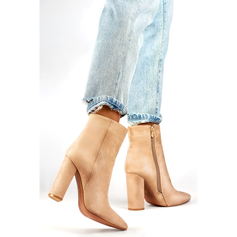 Bottes non isolées pour femmes D7959KH, beige 1