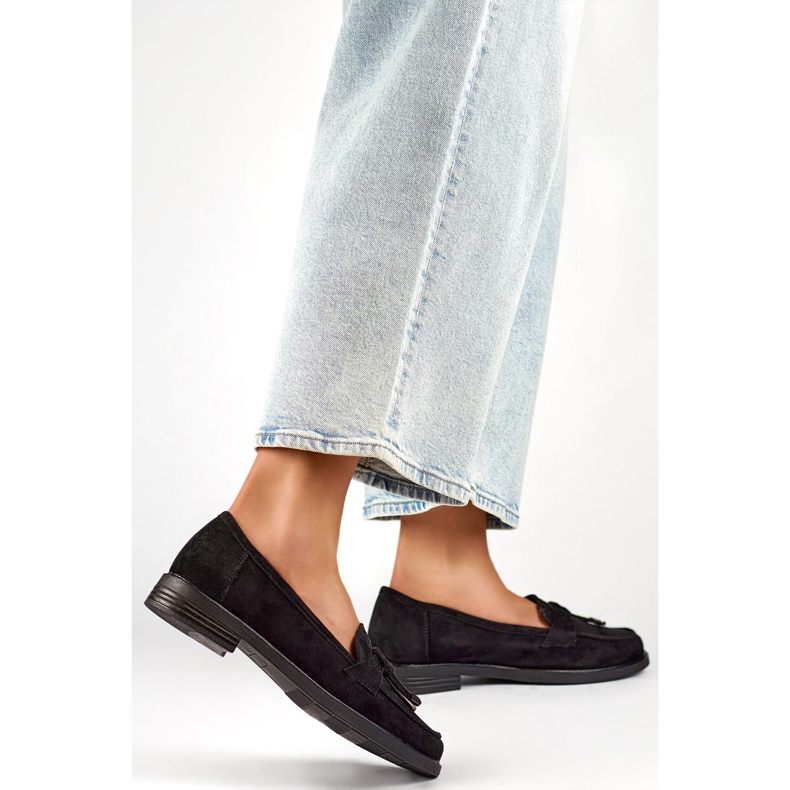 Chaussures pour femmes avec nœud 24-12369B le noir 1