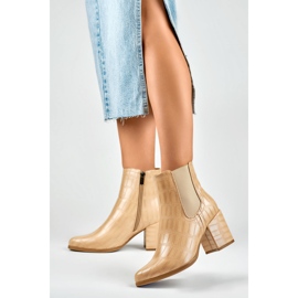 Bottes fourrées pour femme 260038BE-XC, beige 2