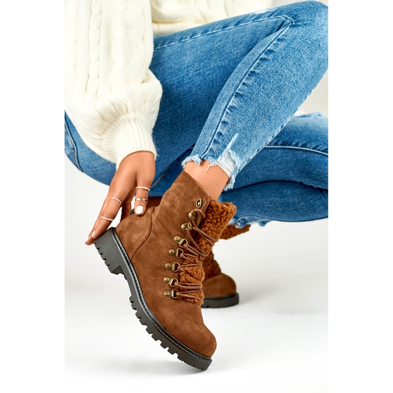 Bottes de travail pour femmes Y2191C marron brun 1
