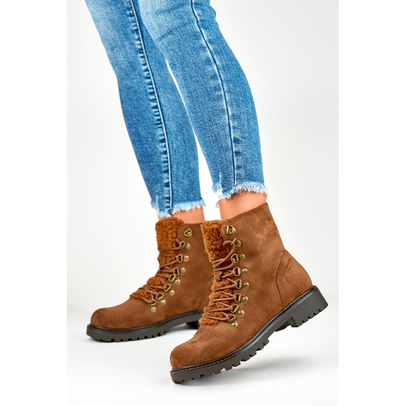 Bottes de travail pour femmes Y2191C marron brun 2