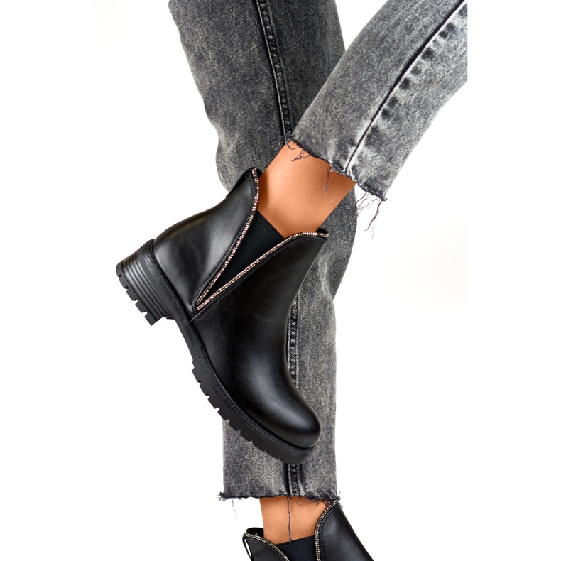 Bottines Chelsea isolées pour femmes RXJ-169B, noir 2